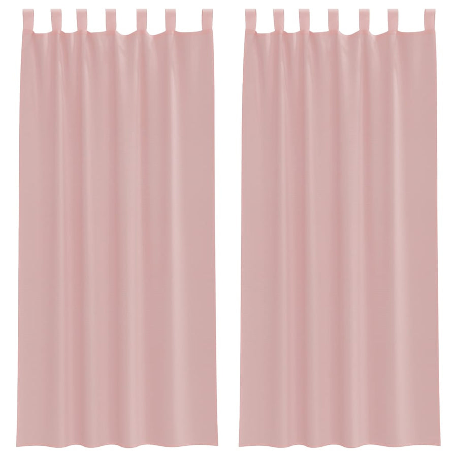 Gordijnen voile met roedezakken 2 st roze