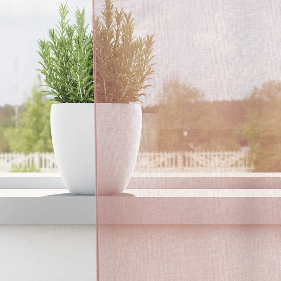 Gordijnen voile met roedezakken 2 st roze