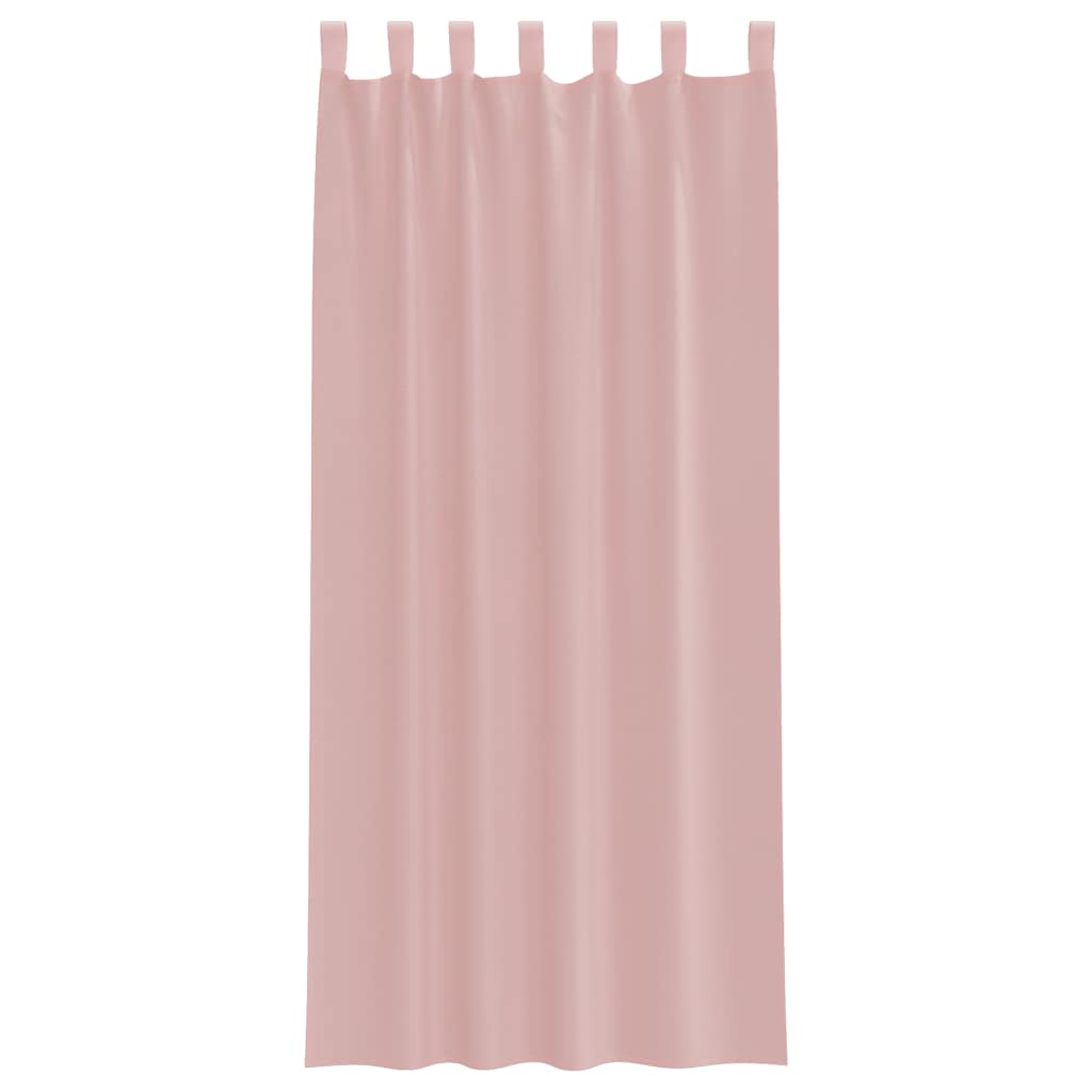 Gordijnen voile met roedezakken 2 st roze