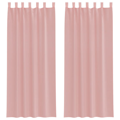 Gordijnen voile met roedezakken 2 st roze