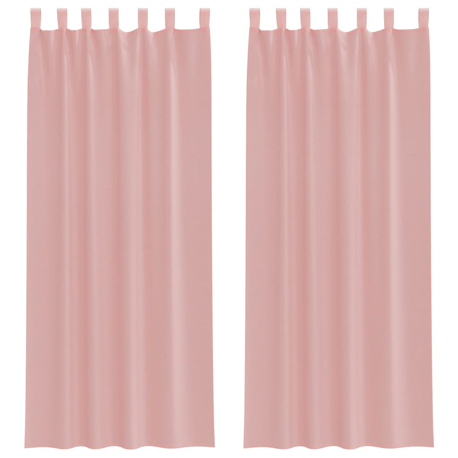 Gordijnen voile met roedezakken 2 st roze