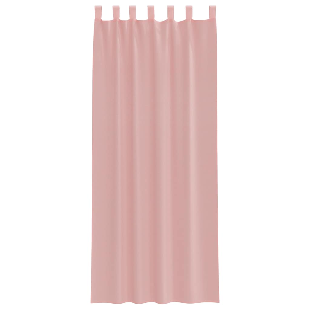 Gordijnen voile met roedezakken 2 st roze