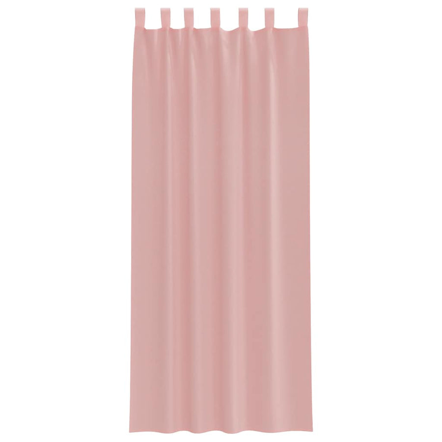 Gordijnen voile met roedezakken 2 st roze