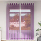 Curtains voile with rod pockets 2 pcs purple