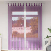 Gordijnen voile 2 st paars 140x260 cm roedezakken