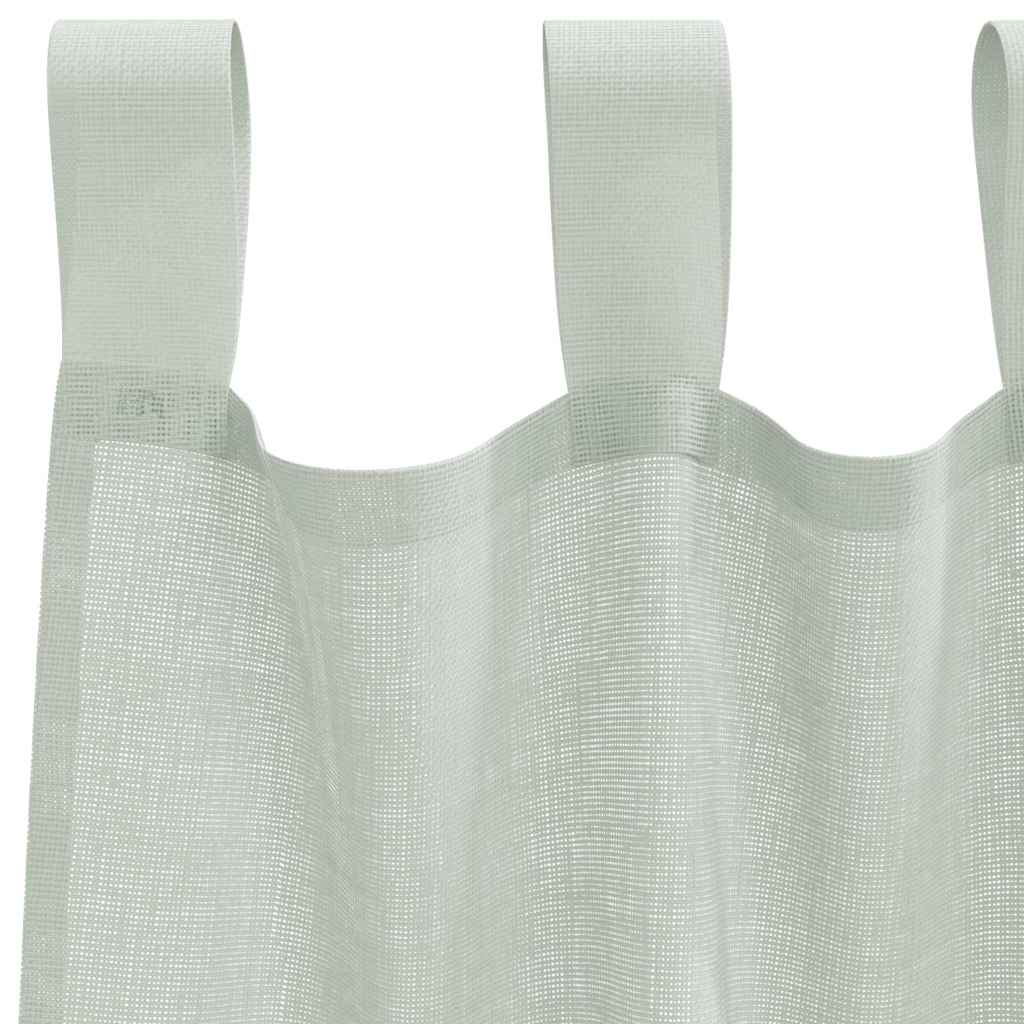 Gordijnen voile met roedezakken 2 st lichtgrijs