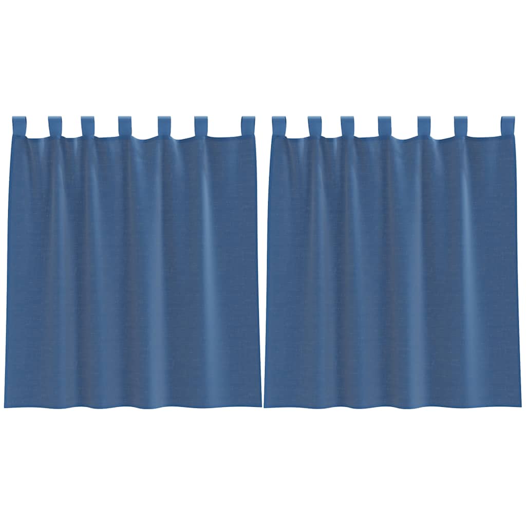 Gordijnen voile met roedezakken 2 st koningsblauw