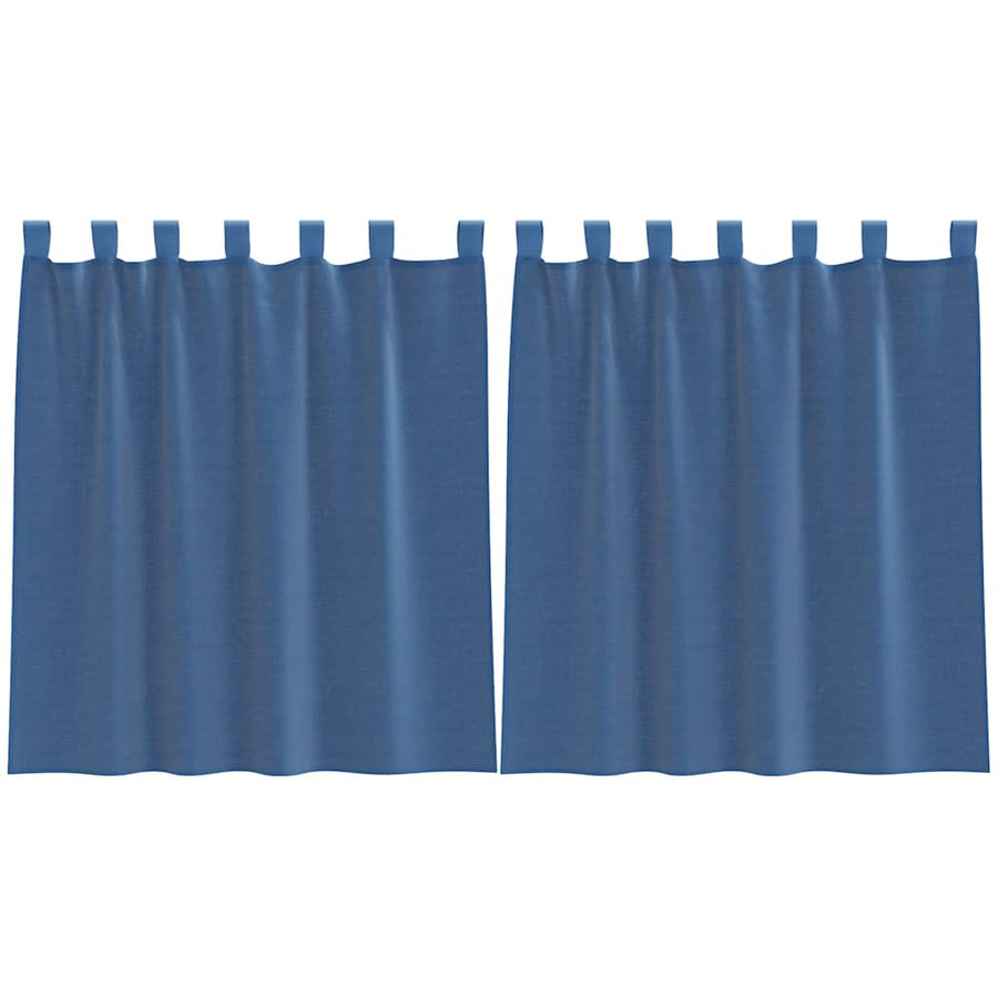 Gordijnen voile met roedezakken 2 st koningsblauw