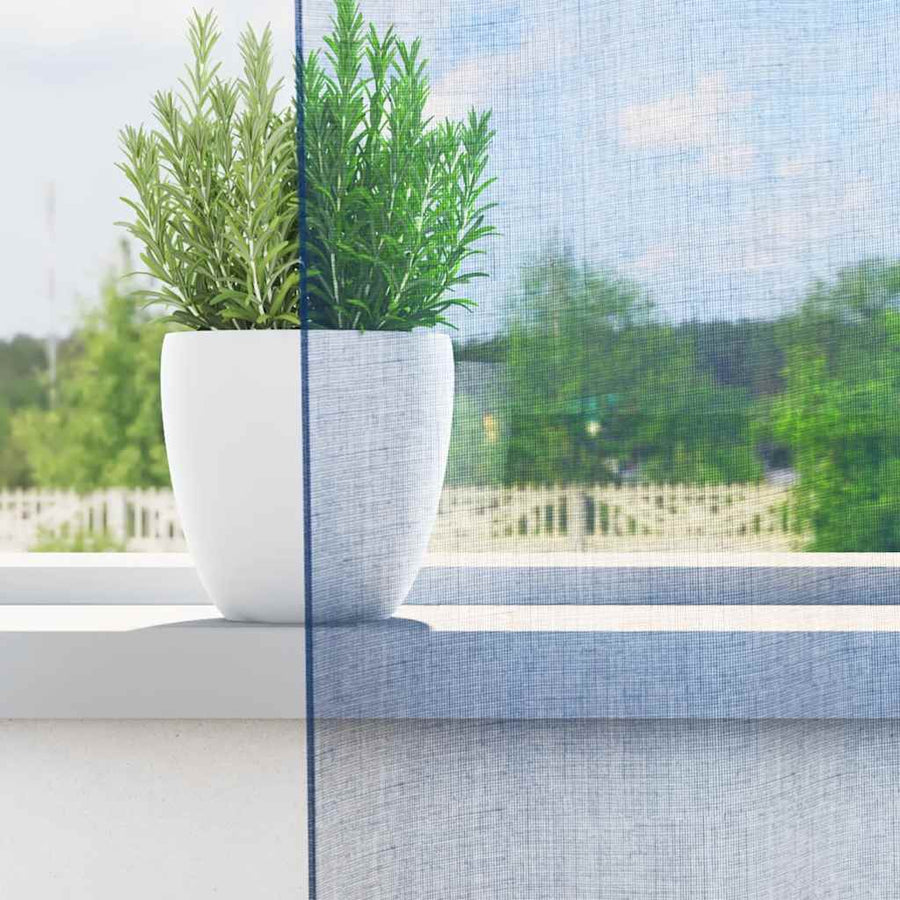 Gordijnen voile met roedezakken 2 st koningsblauw