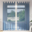 Voile curtains with rod pockets 2 pcs royal blue