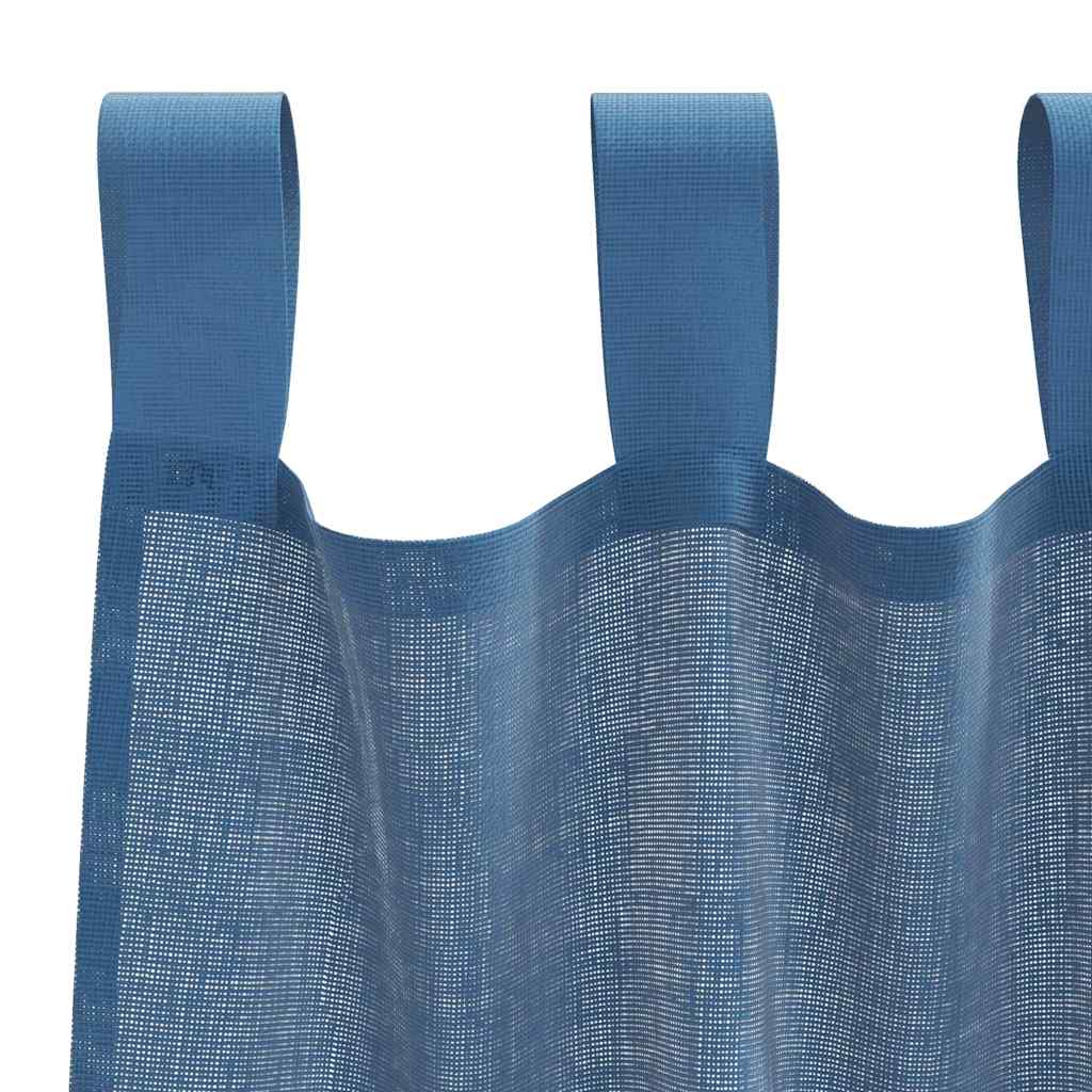 Gordijnen voile met roedezakken 2 st koningsblauw