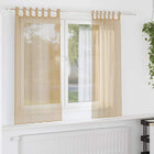 Voile curtains with rod pockets 2 pcs sand