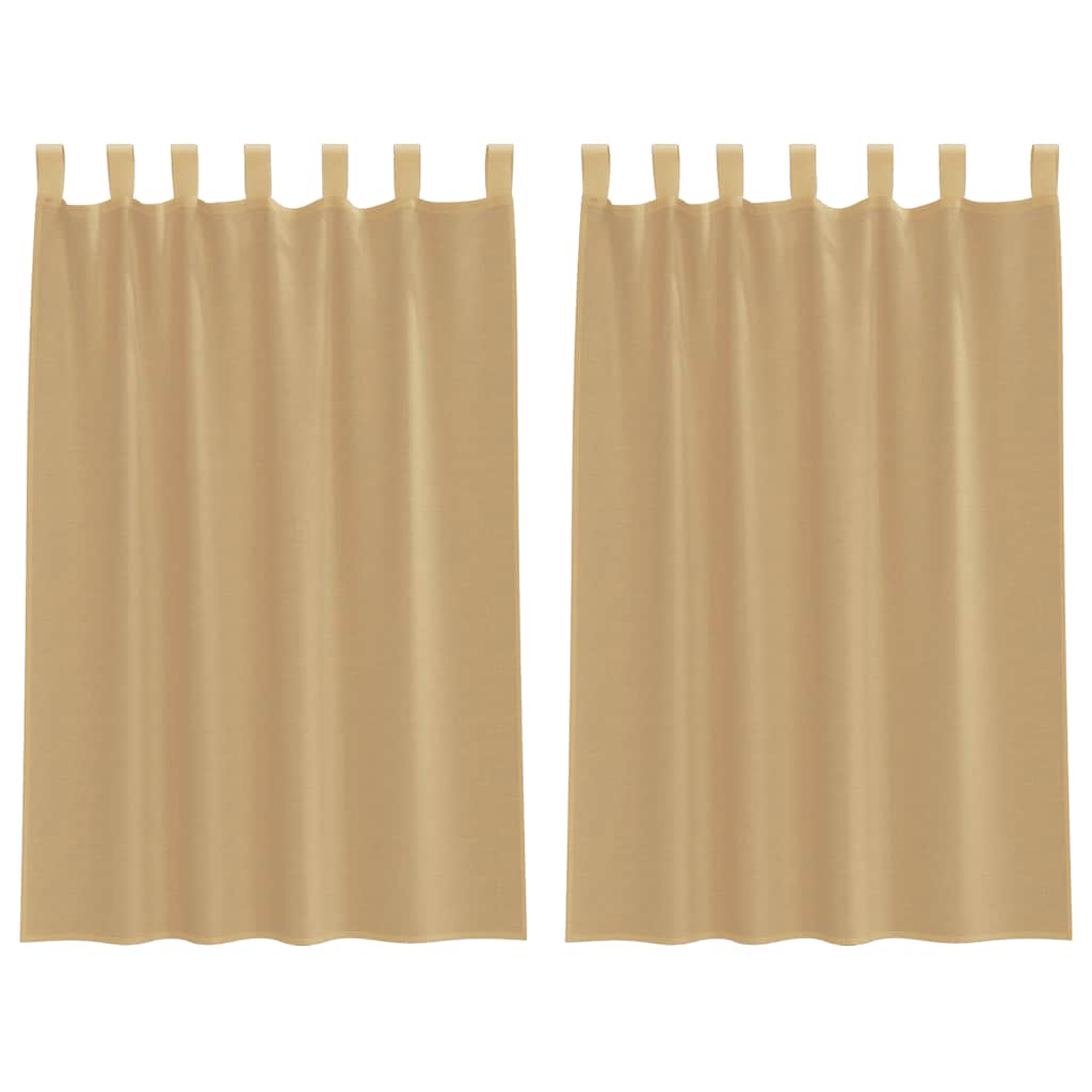 Gordijnen voile met roedezakken 2 st zand