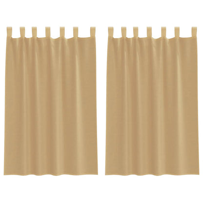 Gordijnen voile met roedezakken 2 st zand