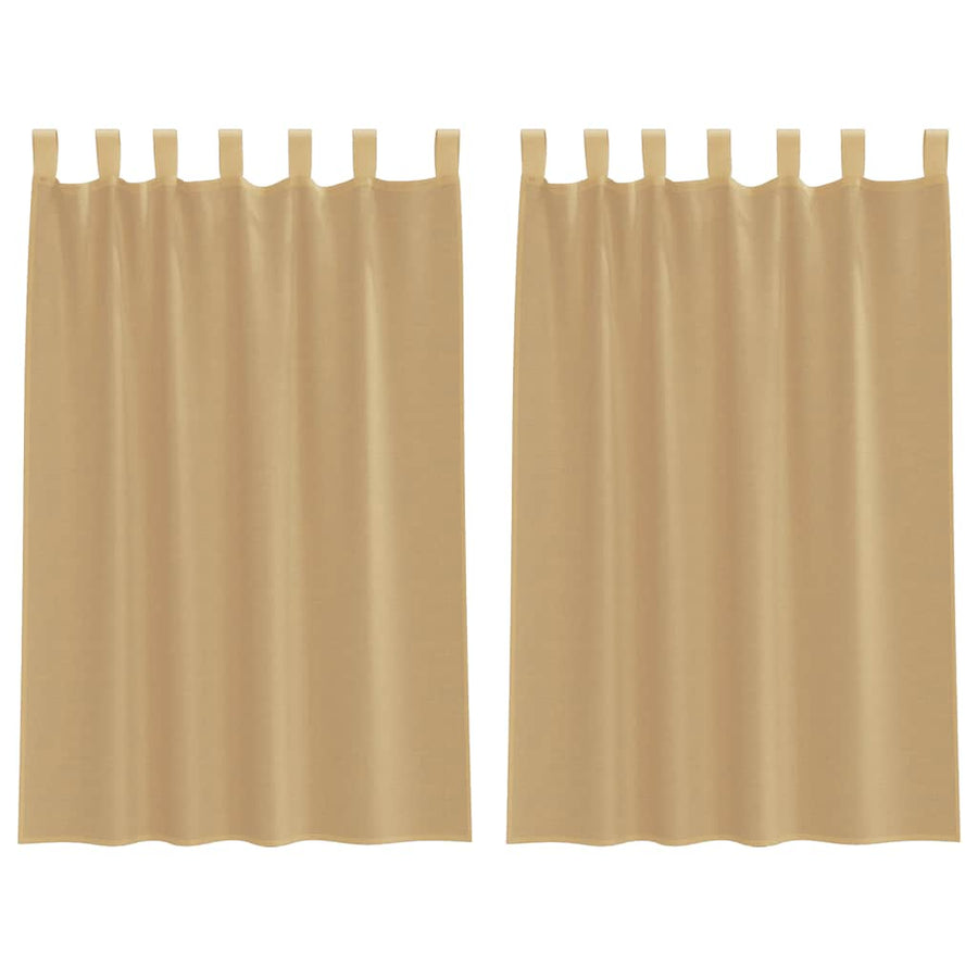 Gordijnen voile met roedezakken 2 st zand