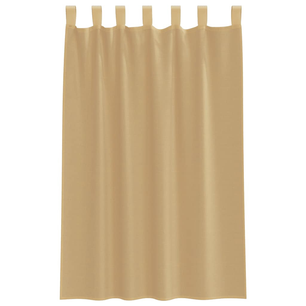 Gordijnen voile met roedezakken 2 st zand