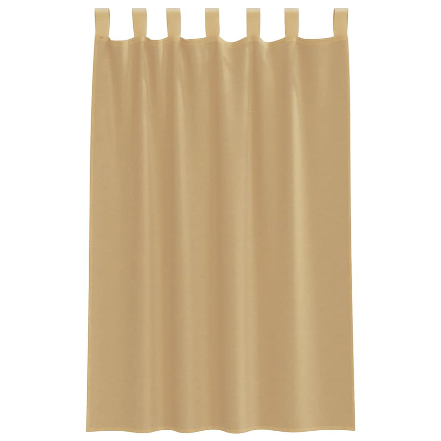 Gordijnen voile met roedezakken 2 st zand