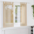 Voile curtains with rod pockets 2 pcs sand