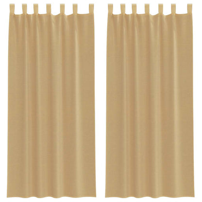 Gordijnen voile met roedezakken 2 st zand