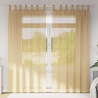 Voile curtains with rod pockets 2 pcs sand