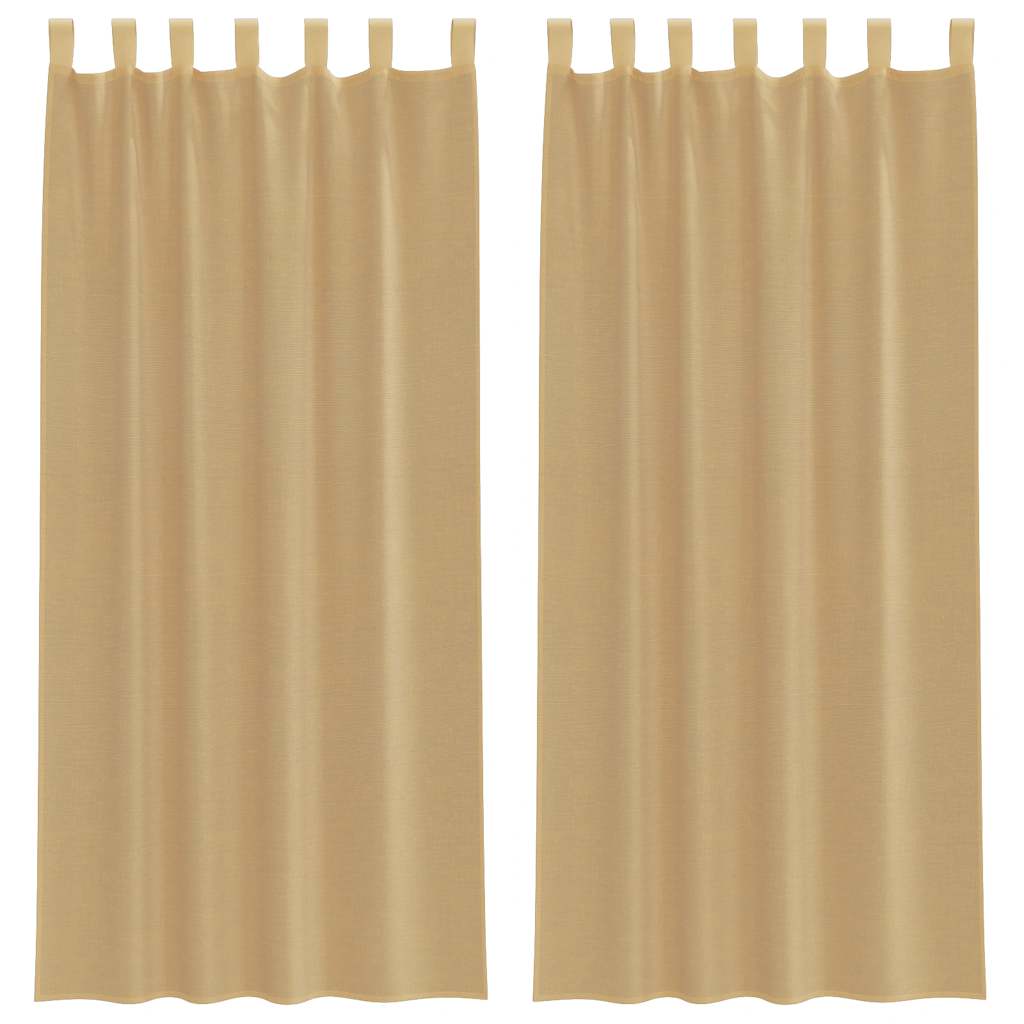 Gordijnen voile met roedezakken 2 st zand