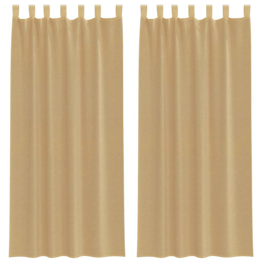Gordijnen voile met roedezakken 2 st zand