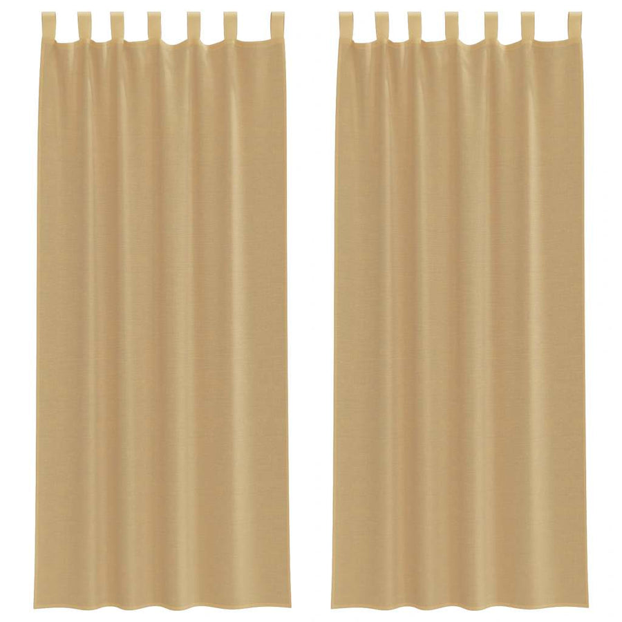 Gordijnen voile met roedezakken 2 st zand