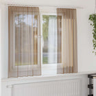 Voile curtains with rod pockets 2 pcs light brown