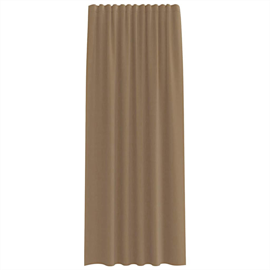 Gordijnen voile met roedezakken 2 st lichtbruin