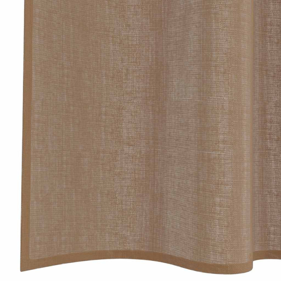 Gordijnen voile met roedezakken 2 st lichtbruin