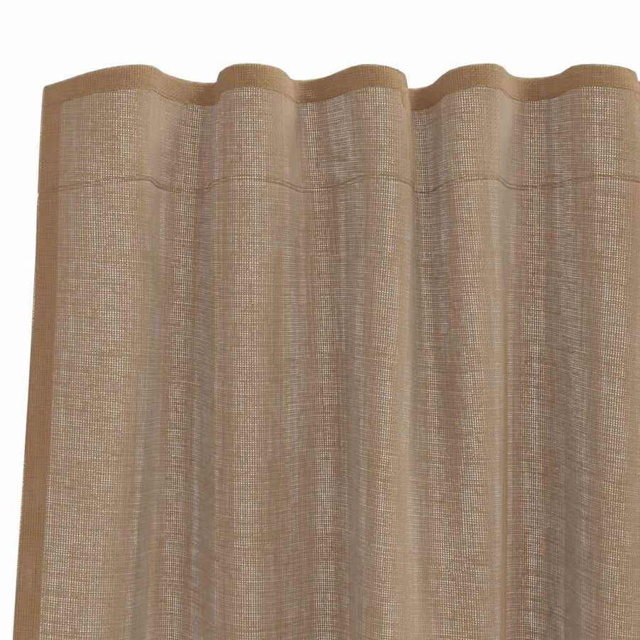 Gordijnen voile met roedezakken 2 st lichtbruin
