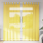 Yellow voile curtains with rod pockets, 2 pcs