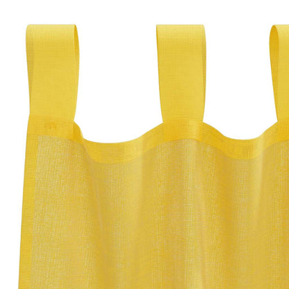 Gordijnen voile met roedezakken 2 st geel