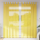 Yellow voile curtains with rod pockets, 2 pcs