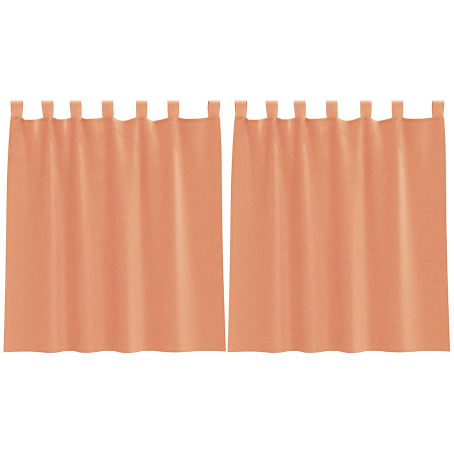 Voile gordijnen met roedezakken 2 st terracotta