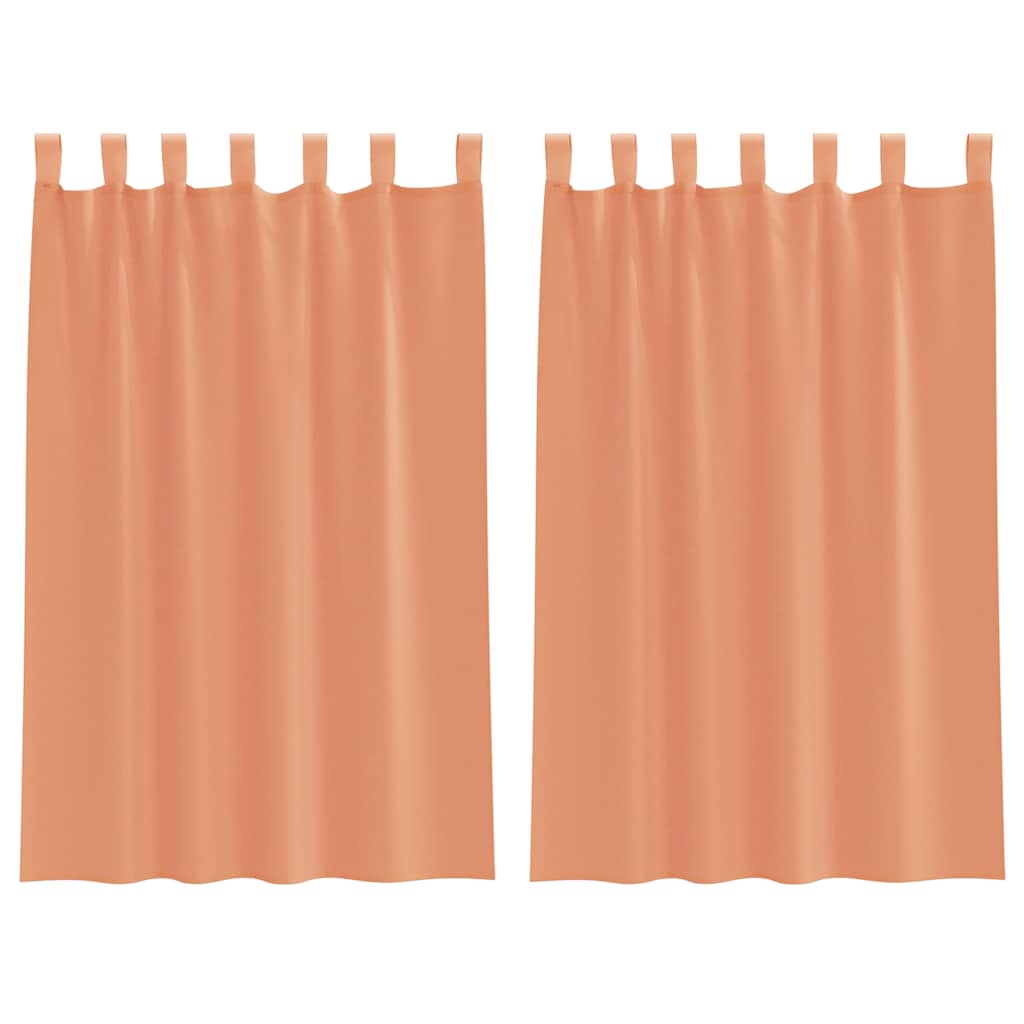 Voile gordijnen met roedezakken 2 st terracotta
