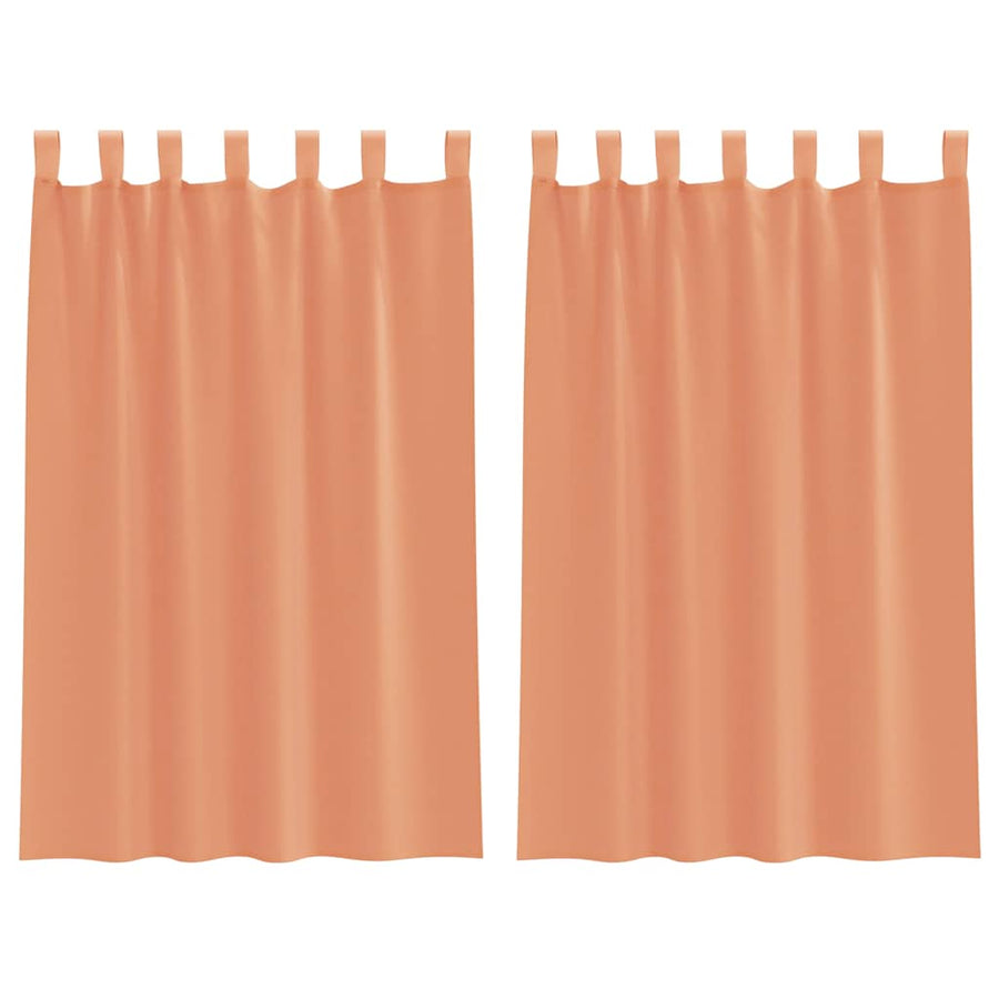 Voile gordijnen met roedezakken 2 st terracotta