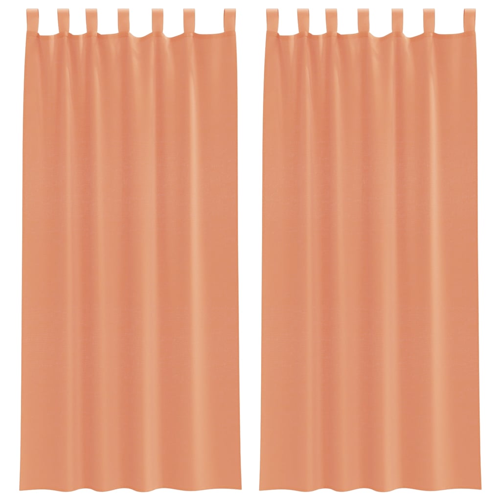 Voile gordijnen met roedezakken 2 st terracotta