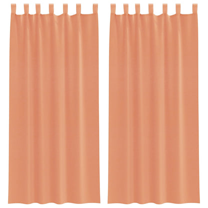 Voile gordijnen met roedezakken 2 st terracotta