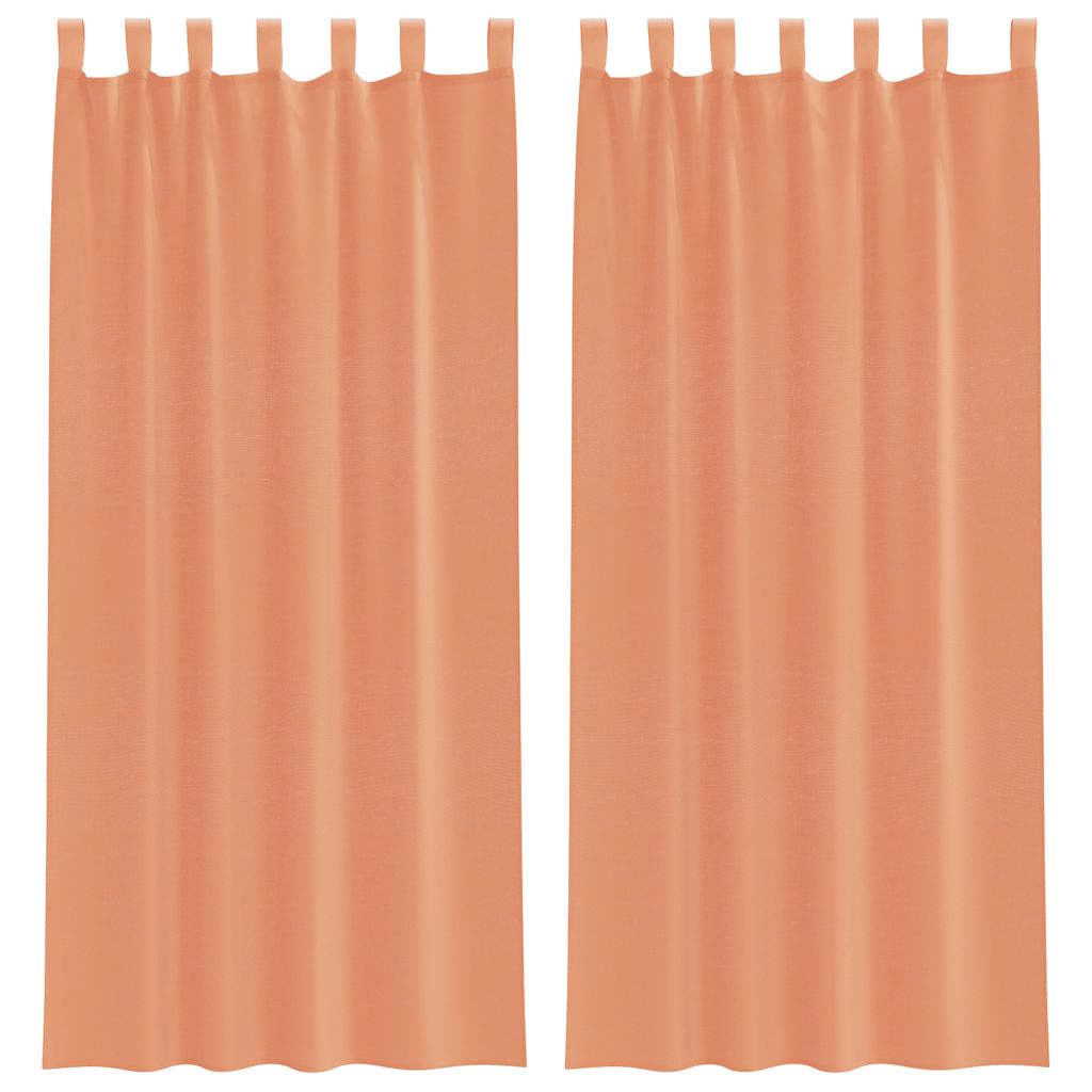 Voile gordijnen met roedezakken 2 st terracotta