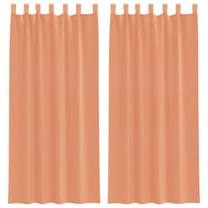 Voile gordijnen met roedezakken 2 st terracotta