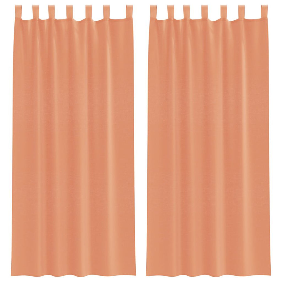 Voile gordijnen met roedezakken 2 st terracotta