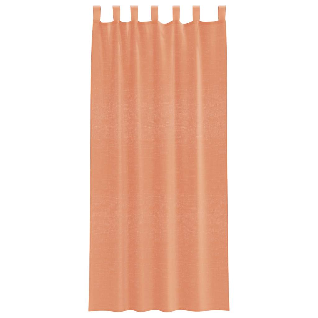 Voile gordijnen met roedezakken 2 st terracotta