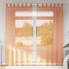 Sheer curtains with rod pockets 2 pcs terracotta