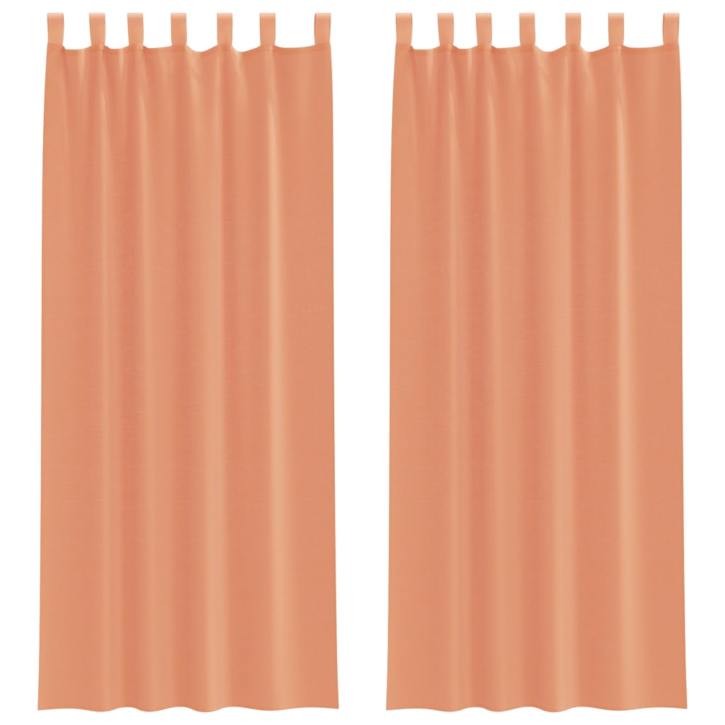 Voile gordijnen met roedezakken 2 st terracotta