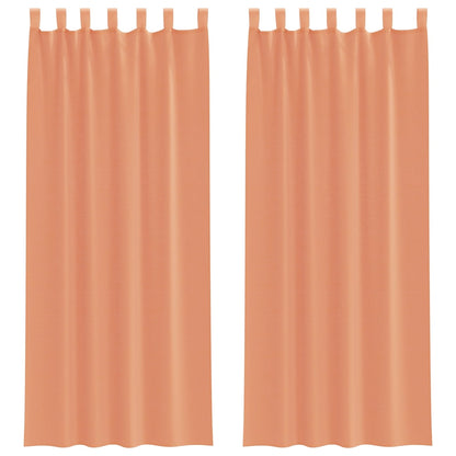 Voile gordijnen met roedezakken 2 st terracotta