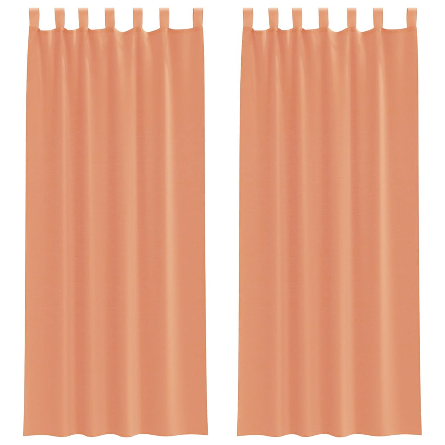 Voile gordijnen met roedezakken 2 st terracotta