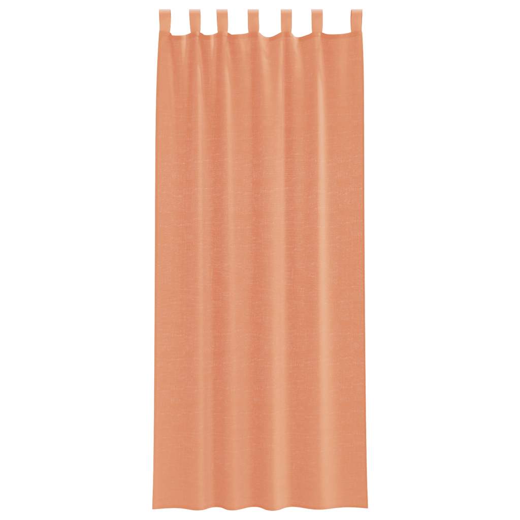 Voile gordijnen met roedezakken 2 st terracotta