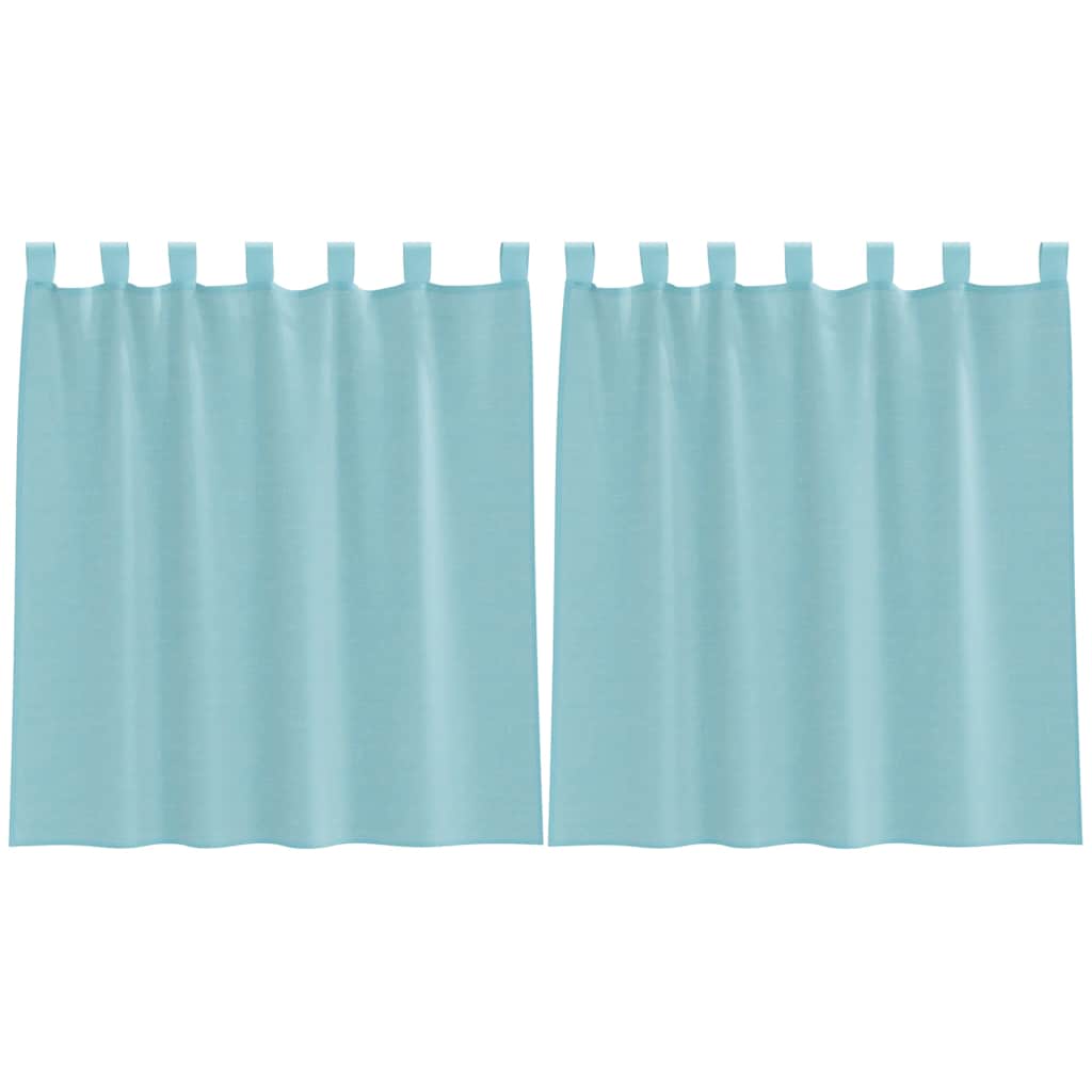 Gordijnen voile met roedezakken 2 st turkoois