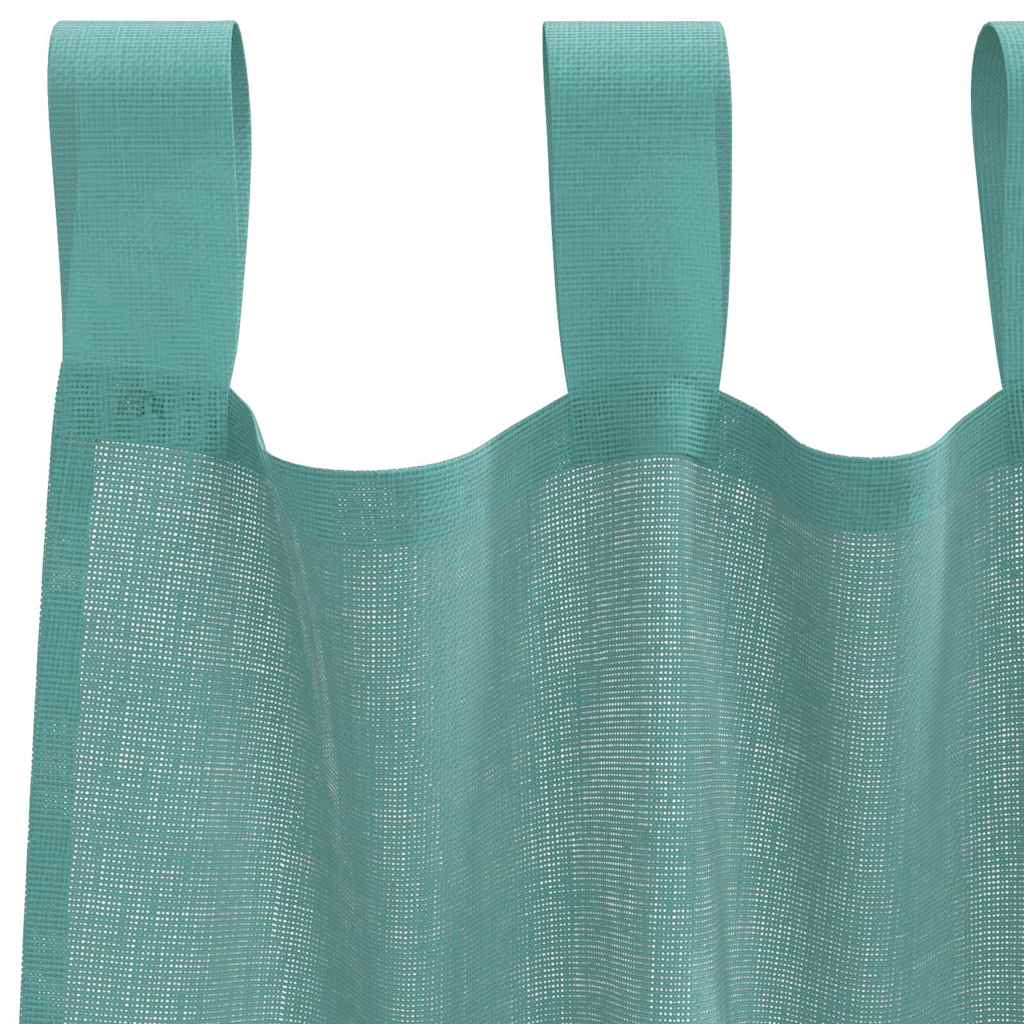 Gordijnen voile met roedezakken 2 st turkoois
